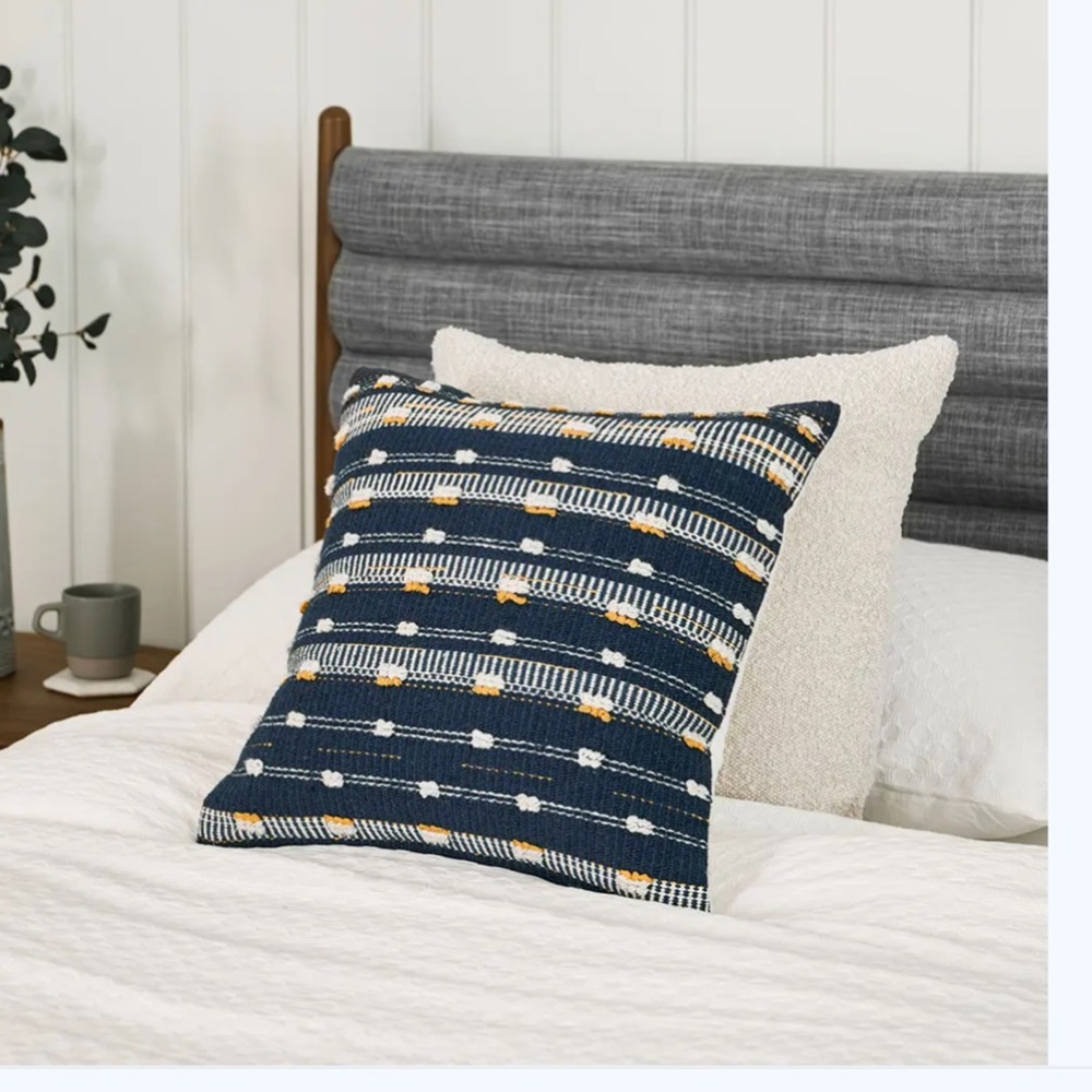 Article Jema Oxford Navy Decorative Pillow Wool 19x19